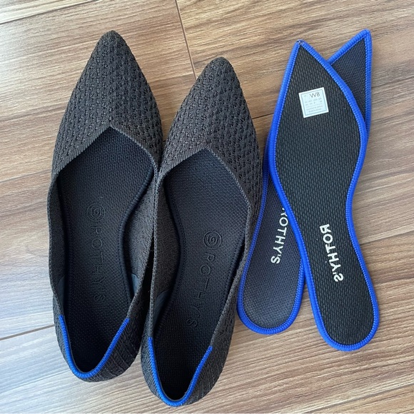 Rothy’s Black Honeycomb Point Flats Size 8 - Picture 12 of 12